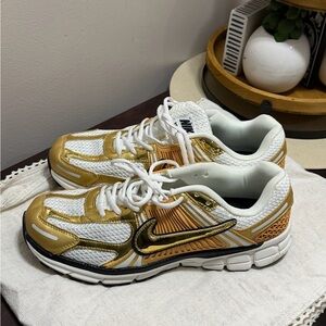 Nike Metallic Gold and White Running Shoes